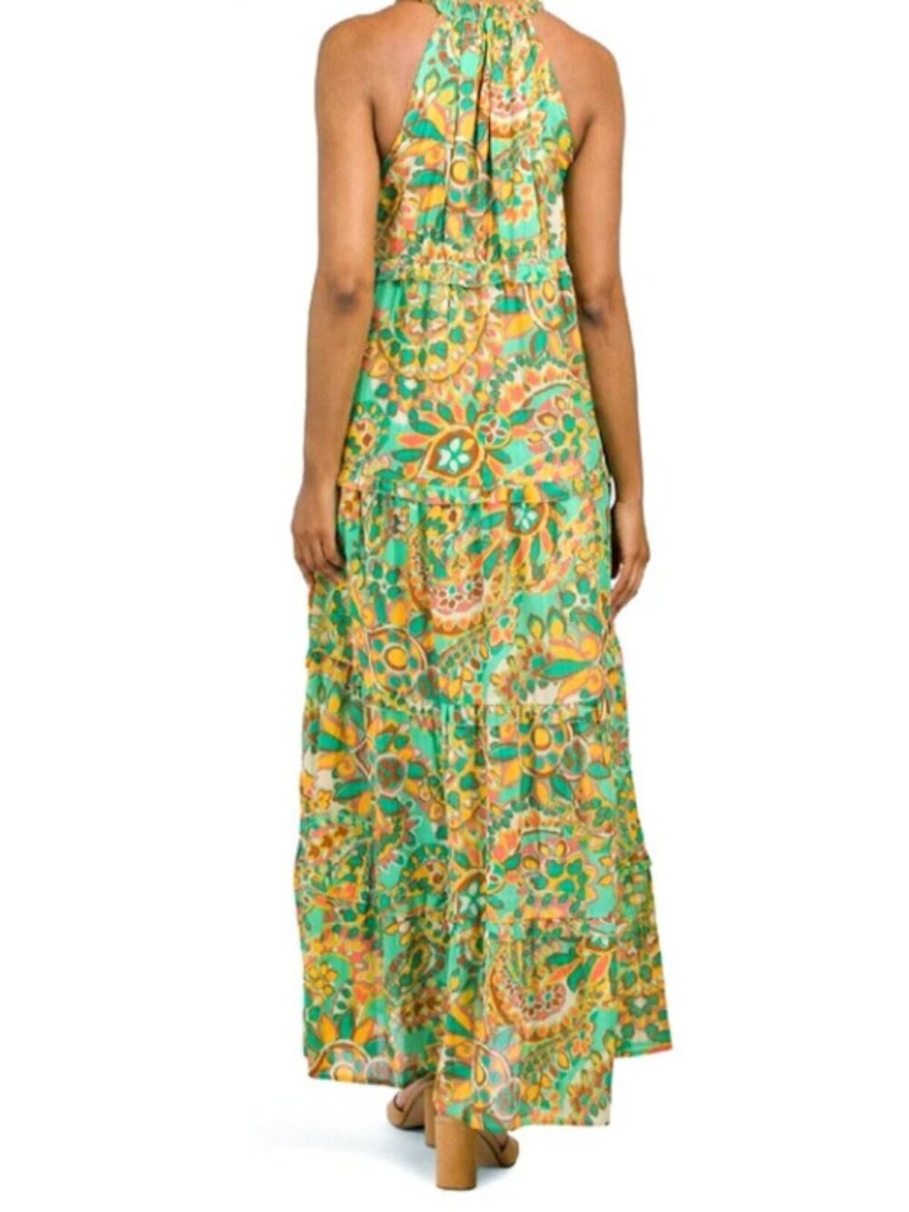 House of Harlow Cotton Gauze Tiered Sleeveless Maxi Dress Size Large 36841 - Picture 4 of 16